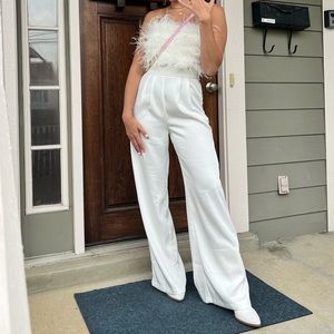 Womens feathered strapless top